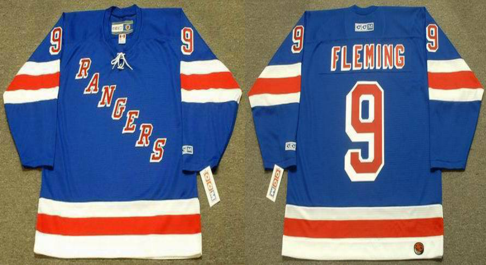 2019 Men New York Rangers 9 Fleming blue CCM NHL jerseys